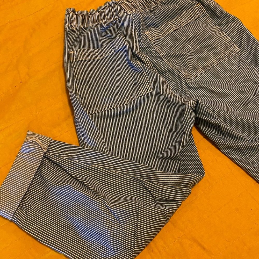 cinched waisted striped pant